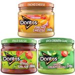 Dip Selection Bundle with Doritos Nacho Cheese Dip 280g, Mild Salsa Dip 300g and Guacamole Dip 270g (3 Pack)