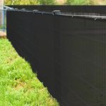 HIPPO - Safety & Privacy Screen Fence Heavy Duty Shade Net with Polyester Band, Brass Eyelets & Tie Cords (7 ft 8 in X 50 FT, Black)