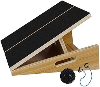 Glintoper Professional Wooden Slant Board, Adjustable Incline Calf Ankle Stretcher, 450 lbs Weight Capacity, Non-slip Stretching Board for Home Office, Extra Side Handle for Portability