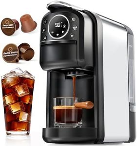 Billord Coffee Pod Machine - 20Bar Capsule Coffee Machine Compatible with Nespresso & Dolce Gusto Pods, 1400W Fast Heating, 700ml Removable Water Tank, Hot Water Dispenser with Adjustable Temperature