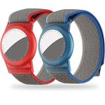 Dingfeiyu AirTag Wristband for Kids Adult, Waterproof AirTag Child Bracelet, Anti Lost AirTag Holder for Kids, GPS Tracker Watch Strap Compatible with Apple AirTag (red+Blue)