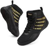 BKWHDAY Wrestling Shoes Men Youth Boxing Cross-Training Squats Bodybuilding Lightweight Breathable Non Slip Black