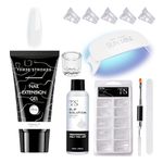 THR3E STROKES TOXIC FREE POLYGEL NAIL KIT I NAIL ART KIT I POLYGEL NAIL EXTENTION KIT for Builder Gel UV Nail Art Kit Nail Extension Set (PEARL KIT) (12 IN THE SET) (WHITE)