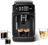 Philips 1200 Series Fully Automatic Espresso Machine, Classic Milk Frother, 2 Coffee Varieties, Intuitive Touch Display, 100% Ceramic Grinder, AquaClean Filter, Aroma Seal, Black (EP1220/04)