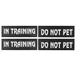 4 Pcs Service Dog Patches with Hook Backing for Dog Harness, Tactical Dog Training Vest Reflective and Removable Tags, DO NOT PET and in Training Dog Patches, Assistance Dog Vest Patches