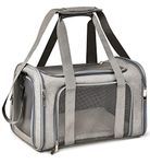 KUTKUT Cat Carriers Small Dog Carrier Pet Carrier for Medium Cats Dogs Puppies up to 6Kg, Small Dog Carrier Soft Sided, Collapsible Travel Puppy Carrier - (Size: M, Grey)