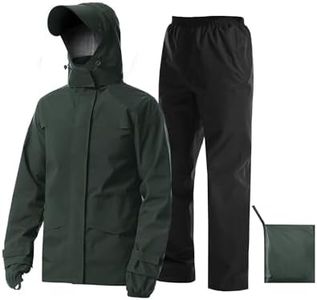 iCreek Rain Suit Waterproof Breathable Lightweight 2-Piece Rain Gear Unisex（3XL, Grey Green）