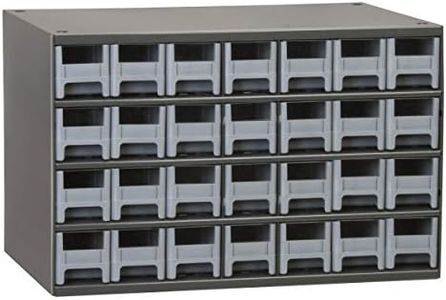 Akro-Mils 19228 Steel Parts Garage Storage Cabinet Organizer for Small Hardware, Nails, Screws, Bolts, Nuts, and More, 17-Inch W x 11-Inch D x 11-Inch H, 28-Drawer, Gray Cabinet/Gray Drawers