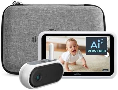 Tiny Traveler Ai Smart Wireless Baby Car Monitor with Travel Kit - AI-Powered Safety Alerts: Cry/Laugh/Stand Detection, Virtual Fence, Long Range 1000ft Night Vision Lullabies Night Light - White