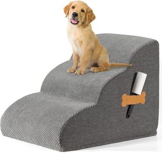 ApexOrigin Dog Stairs Ramp for Beds Couches, Extra Wide Pet Steps with Durable Non-Slip Waterproof Fabric Cover, Dog Slope Stairs for Small Dogs and Cats or Pets Friendly (3-Tiers, 40cm Height)