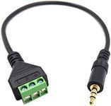 Poyiccot 3.5mm(1/8inch) Stereo Audio Balanced Male Jack to AV 3-Screw Video Balun Terminal Adapter Connector Cable 30cm(3.5mm M/3pin)