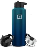 Iron Flask Sports Water Bottle - 40 Oz, 3 Lids (Straw Lid), Vacuum Insulated Stainless Steel, Hot & Cold, Wide Mouth, Double Walled, Hydro Metal Canteen, Dark Night