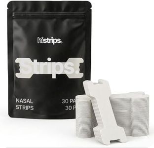 HiStrips High Performance Nasal Strips | Easier Breathing, Less Snoring | Designed for Athletes with Sweat-Proof Adhesive Matrix & Reinforced Lift Band (White, 30 Count)