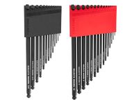 TEKTON Short Arm Ball End Hex L-Key Set with Holder, 28-Piece (0.050-3/8 in., 1.3-10 mm) | KLX91312