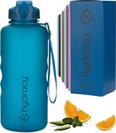 Hydracy Water Bottle with Times to Drink & Straw -Large 2 Litre BPA Free Motivational Water Bottle & No Sweat Sleeve -Leak Proof Gym Bottle with Time Marker -Ideal for Sports & Outdoors