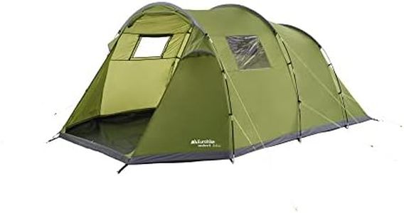 Eurohike Sendero 6 Tent for 6 People with Porch and Living Area, 6 Man, Easy to Pitch, Tunnel, Sewn In Groundsheet, Large and Spacious, Large Group or Family Camping, Festivals, 2000mm HH, Green
