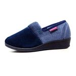 Women's Ladies Pamela Memory Foam Backless Low Wedge Heel Mule Slippers Shoes (Navy Blueberry, Numeric_4)