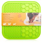 Dog Licking Mat with Suction Cups | BPA-Free Food Grade Silicone Mat for Fun, Anxiety, & Boredom Relief. Strong Suction Cups for Easy Grooming and Slow Feeding (Green)…