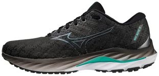 Mizuno Men's Wave Inspire 19 Running Shoe, Black/Metallic Gray, 9.5