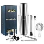 Cocktail Shaker Bar Mixer Set-Professional Bartender Premium Stainless Steel 25oz. Perfect For Homemade Party Drinks with Your Favourite Liquor Mixes. This 9 Piece Kit Has All The Essentials You Need