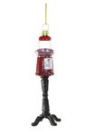 The Bridge Collection Old Fashioned Gumball Machine Ornament - Glass Vintage Gumball Ornament for Holiday Decor - Classic Candy Christmas Ornament