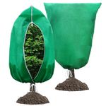 2 Packs Plant Covers Freeze Protection, 82" x 94" 2.82oz/yd² Heavy Duty Winter Cold Weather Frost Blankets, Garden Warm Jacket Bags with Zipper Drawstring for Outdoor Plants Shrub Fruit Tree Potted