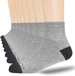 FLSHMCEN 8-Pairs Men's Ankle Cotton Socks with Cushion, Athletic Running Socks Size 7-9/9-12/12-15