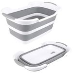 ddLUCK Multi-Functional Collapsible Pet Bathtub with Drainage Hole, Portable Indoor Outdoor Foldable Washing Tub Bathing Tub Small Pets Bathtub for Puppy Small Dogs Cats