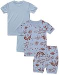 VAENAIT BABY"Kids Boys Viscose Pajamas Sea Animal Print Pj 4pcs Set Colorful Bluegrey+Dinosaur Museum 2XL
