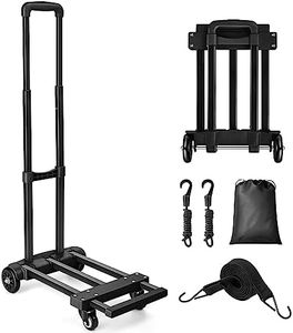 KEDSUM Folding Hand Truck, 290 lbs Heavy Duty Luggage Cart for Moving, Solid Construction Utility Dolly Cart Compact and Lightweight for Luggage, Personal, Travel, Auto, Moving and Office Use