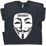 L - Guy Fawkes T Shirt Mask Tee Cool Political V for Vendetta Graphic Men Women Anarchy Conspiracy Theory Black