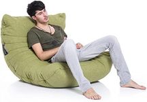 Ambient Lounge Acoustic Sofa Designer Bean Bag with Filling in Lime Citrus Interior Fabric