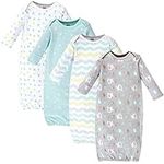 Luvable Friends Unisex Baby Cotton Gowns, Basic Elephant, 0-6 Months US