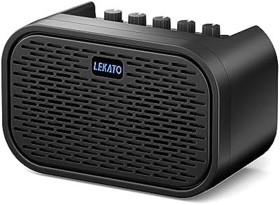 LEKATO Electric Guitar Amp, 10W Mini Guitar Amp, Distortion, Clean, Delay, Three-Band EQ, Gain Regulation, Bluetooth Guitar Amp Portable for Travel, Room Practice