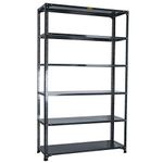 Mil-Nil Prime CRC Sheet 6 Shelf Multipurpose Slotted Angle Rack, 78 x 47 x 15 Inch, 18 Gauge (Grey) 14 Gauge Angles