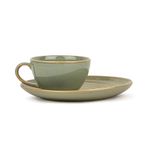 Shay Coffee Cup Saucer Set, Pista, 250ml | Ceramic Mug | Glossy Finish | Mug for Coffee | Ceramic Coffee Mug | Coffee Cup | Porcelain | Microwave Safe (Coffee Cup Saucer - Pista)