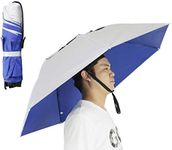 NEW-Vi Fishing Umbrella Hat Folding Sun Rain Cap Adjustable Multifunction Outdoor Headwear (Silver/Camouflage 2Pcs)