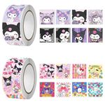 TecoKart® 1000Pcs Kuromi Stickers, 16 Pattern Cute Kuromi and Sanrio Stickers, Kawaii Sticker Gifts for Kids Girls, Ideal DIY Decor Laptop, Skateboard Computer Diary Scrapbook Journal