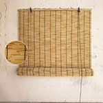 Reed Roll Up Shades-Bamboo Curtain-Roman Blinds,Outdoor Sunshade,Breathable And UV-Proof Roller Blinds,External/Internal Retro Decorative Natural,Reed Blinds for Windows,145x300cm/57x118in