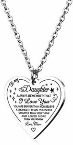 HOFOYA to My Daughter Necklace Birthday Gifts Idea for Daughter Form Mom,Graduation Gifts for Daughter High School or College Necklace Pendant,Present for Women or Girls.