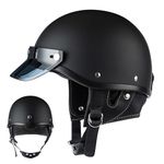 Motorcycle Half Helmets For Men And Women, German Style Retro Open Face Helmet, Moped Scooter Half Helmet For Adult, ECE Approved Vintage Motorbike Half Shell Helmet