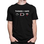 DUDEME Things I Hate T-Shirt, 100% Cotton T-Shirts for Programmer, Coding, Developer, Software Mens, Round Neck T Shirts for Women, Half Sleeve Tshirt for Men (Black, XXL)