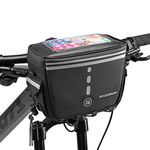 ROCKBROS Bike Handlebar Bag, 7.5 Inch Sensitive TPU Touchscreen, Water-Resistant & Large Capacity (2.7L) Bike Front Bag with Shoulder Strap, Ideal for Mountain & Road Biking