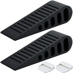 JQK Rubber Door Stopper Wedge, Blac