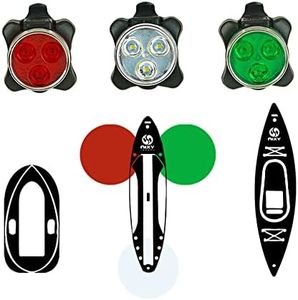 NIXY Kayak and SUP LED Navigation Lights - Red, Green and White, Rechargeable, 4 Flashing Modes, Back Clip, for Paddleboards, Boats, Canoes, Pontoons, Dinghy, Bikes and Rafts