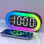 Kids Alarm Clock, Bedside Digital Clock with Colourful Night Light, USB Charging Port, Sound Machine, Dimmer, Small LED Clock for Bedroom, Gifts for Kids Boys Girls Teenagers Heavy Sleepers