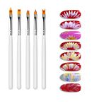 ALVRIO 5Pcs Nail Art Brush DIY Petal Flower Painting Pen Gradient Acrylic Painting Brush Set Manicure Tools for Girls