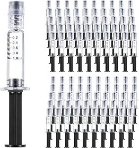 Nuanchu 1ml Borosilicate Glass Syringe Anti Leak Luer Connector Syringe Without Needle Heat Resistant Accurate Measuring Syringe for Thick Liquids, Glue, Ink, Pet Feeding(100 Pieces)