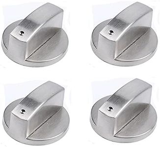 Stove Knob, 4 Pack 6mm Zinc Alloy Control Knob Oven Switch Universal Silver Gas Stove Control Knobs for Oven Cooktop Gas Stove