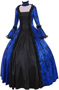 Quinceanera Winter Outfits for Women Contrast Lace Square Neck Bouffant Fit and Flared Solid Color Dresses Poet Sleeve Cinched Waist Floor Length Long Sleeve Renaissance Costumes